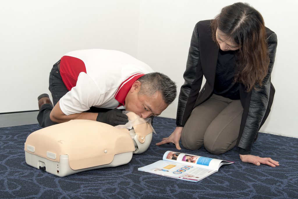 CPR demonstration on dummy Charlotte North Carolina