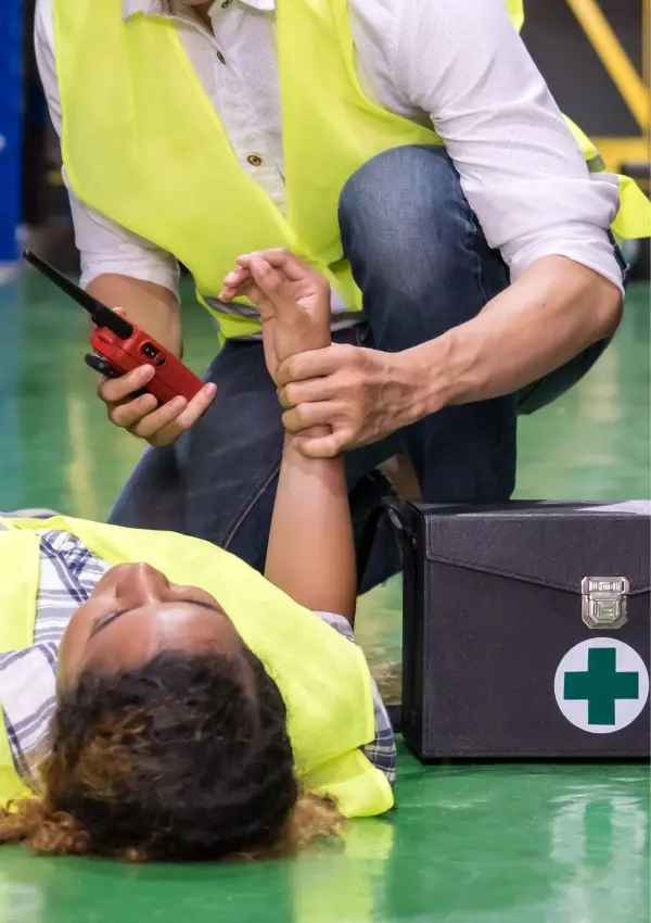 man giving first aid