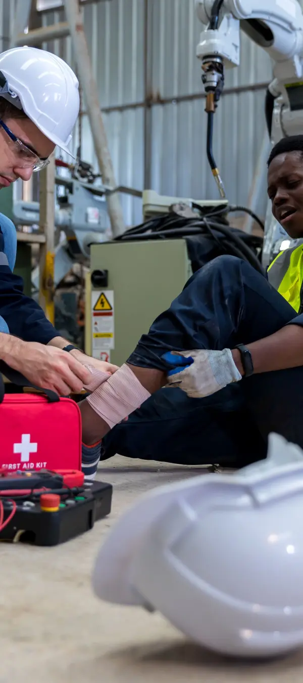 man performing first aid