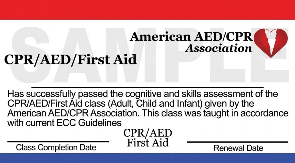 Adult First Aid CPR AED Class cerification